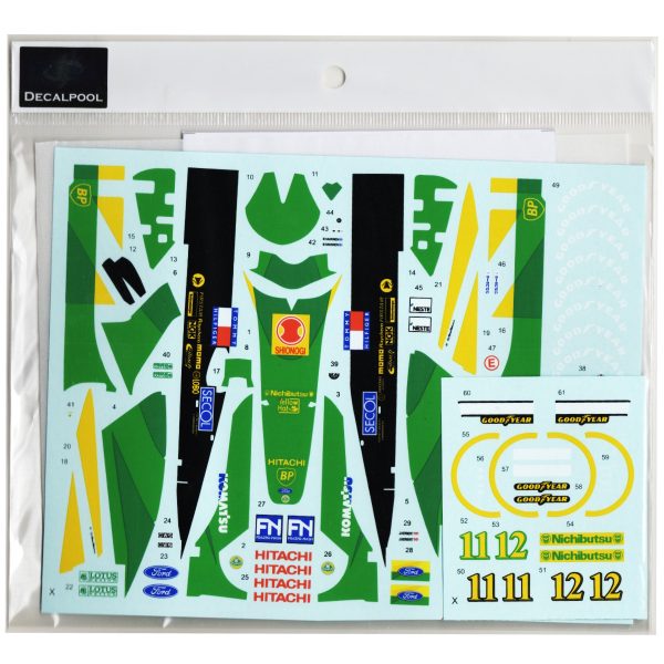 product image about 1/20 lotus 102D Ford 1992 decal with item code DP329